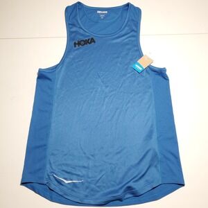 New Hoka One One Mens Small Tank Top Singlet Running Training Blue NWT
